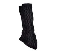 Qianly Skating Leg Warmers Calcetines Termales sobre Bota Antideslizantes para Patinadoras de Hielo Decoración Elástica Adecuados para Entrenamiento Baile Yo, Peluche Negro