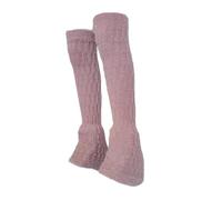 Qianly Skating Leg Warmers Calcetines Termales sobre Bota Antideslizantes para Patinadoras de Hielo Decoración Elástica Adecuados para Entrenamiento Baile Yo, Peluche Rosa