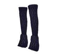 Qianly Skating Leg Warmers Calcetines Termales sobre Bota Antideslizantes para Patinadoras de Hielo Decoración Elástica Adecuados para Entrenamiento Baile Yo, Peluche Azul Marino