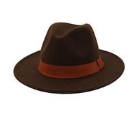 Qianly Sombrero Fedora Clásico de Fieltro de Ancha con Hebilla para Mujer y Hombre Apto para Reuniones Familiares Exhibiciones de Moda Atuendos