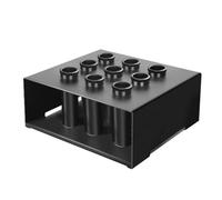 Qianly Soporte para Barras Olímpicas Base de Almacenaje Organizador Portabarras Torre Vertical Placa de Acero 2 Mm 9 Orificios con Acabado Liso Mantiene