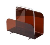 Qianly Soporte para Revistas, Estante de Almacenamiento, Organizador de Escritorio, Clasificador de Archivos para CD/recetas de Mesa , MarrÓn, Individual