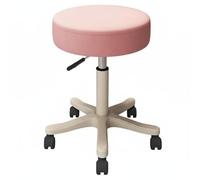 Qianly Taburete Giratorio con Ruedas Asiento Acolchado Silla de Estética con Ruedas Silla de Salón Regulable para Maquilladores, Peluquería, Tocador, Clínica, Gris, Rueda Negra