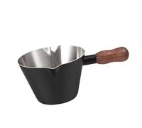 Qianly Taza de Café Medidora con Mango de Acero Inoxidable Y Doble para Verter Preciso Y Escala Clara Adecuada para Cocina Hogar Cafetería Bar, Negro, Individual
