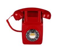 Qianly Teléfono de Pared Retro Teléfono Fijo Vintage Teléfono Antiguo Cableado con Diseño Europeo Material PP Adecuado Casa Comedor Dormitorio C, Rojo
