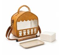 Qianly tín con Percha Transpirable Bolsa Ligero Jaua Loros Pequeños, Verinario, Bolso para Pájaros Estilo Casa Retro con Percha, Bandeja Y 50 Almohadillas para Excrementos De 19 13.5cm