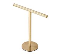 Qianly Toallero de Encimera Barra para Toallas Perchero de Joyería Sostenedor de Papel Material Acero Inoxidable Impermeable Diseño Moderno Adecuado para Bañ, Ronda de Oro, Individual