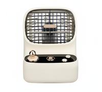 Qianly Ventilador de Escritorio con Pulverizador de Agua 3 Velocidades Ventilador Recargable con Nebulizador Bajo Ruido Climatizador Evaporativo Portátil, Blanco