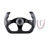 Qianly Volante de Coche Genérico Universal Driving Motorsport Antideslizante Accesorios Interiores de Automóvil Aleación de Aluminio 13", Patrón de carbono