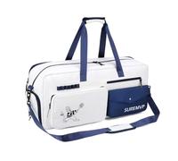 Qianly Zapatillero Cómoda Bolsa Ajustable para Entrenamiento, Array, Blanco Y Azul
