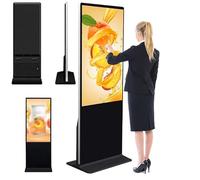 QIANMEI Quiosco De Señalización Digital Comercial con LCD 4K UHD, Pantalla Táctil, WiFi, USB, Pantallas Divididas, Sistema Operativo Android, Controles Temporizados For Publicidad(55in)