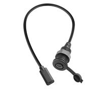 QIANRENON 10 Gbps USB C hembra a hembra rosca, montaje fijo, resistente al agua, cable corto USB tipo C 3.1 incrustado Bulkhead montaje adaptador cable PD 60 W 4 K @ 60 Hz, para muebles/coche/RV, 30