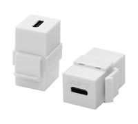 QIANRENON 10Gbps USB C Keystone Hembra Adaptador USB Tipo C 3.1 Hembra a Hembra Keystone Jack Acoplador USB C Keystone Módulo de Placa de Pared Conector, 100 W de carga, para paneles de parche de