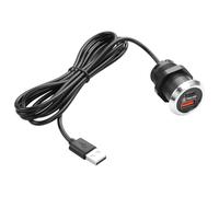 QIANRENON 2 en 1 USB 2.0 a USB & USB C rosca fijo montaje carga cable USB 2.0 macho a tipo A + tipo C hembra de escritorio adaptador de montaje incrustado 5 V2 A, para muebles de mesa de madera, 1,5 m