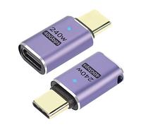 QIANRENON 240 W 40 Gbps USB4.0 C Adaptador Type C 4.0 Macho a Hembra Conector, Indicador LED, Admite transmisión de Audio y vídeo 8K, para teléfonos Inteligentes tabletas Steam Deck, 2 Pcs