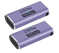 QIANRENON 240 W 40 Gbps USB4.0 C Hembra a Hembra Adaptador Acoplador Type C 4.0 Hembra Conector Extensor, Indicador LED, admite transmisión de Audio y vídeo 8K, 2 Pcs