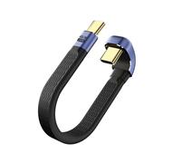 QIANRENON 240 W USB C PD Carga Rápida U Ángulo Cable Corto 40Gbps Tipo C 4.0 Macho a Macho en U Forma de U Cable de Datos Suave Plano USB 4.0 C Función Completa 8K @ 60Hz, para Smartphone Power Bank,