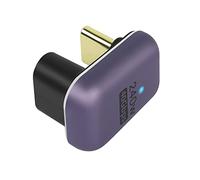 QIANRENON 240W 40Gbps U Forma ángulo USB C Adaptador USB4.0 Type C Macho a Hembra 180 Grado ángulo Conector, indicador LED Ayuda 8K@60Hz Audio y Video, para Smartphone Laptop Tableta