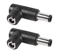 QIANRENON 240W 90 Grado Ángulo DC7,4mm x 5,0mm Ordenador portátil Adaptador Tip DC5.5 * 2.5mm Hembra a DC7,4 * 5,0mm Macho ángulo Recto Conector, para Ordenadores portátiles, 2 Pcs