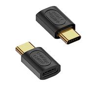 QIANRENON 240W USB C 4.0 Macho a Hembra Adaptador 40Gbps USB4.0 Type C Plug to Socket Extensión Conector PD240W/50V Carga, para 8K@60Hz 4K@120Hz Audio/Vídeo Smartphone Tablet Laptop Steam Deck, 2Pcs