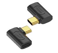 QIANRENON 240W USB4.0 C 90° ángulo Adaptador 40Gbps USB Type C 4.0 Macho a Hembra L Forma ángulo Conector PD240W/50V Carga Transporte 8K Audio/Vídeo,para Laptop Tablet Steam Deck, 2Pcs (Curva Lateral)