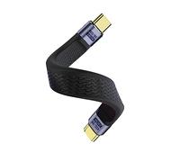 QIANRENON 240W USB4.0 C PD Carga rápida Cable Corto 40Gbps USB Type C 4.0 Macho a Macho Plano Dato corto Cable, 8K@60Hz audio/vídeo 48V/5A Carga, para Smartphone Power Bank Laptop Tablet, 13cm/5.1in