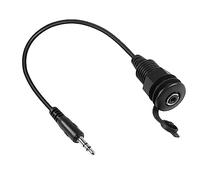 QIANRENON 3,5mm TRS Roscada Fijación Impermeable Cable 1/8 macho a hembra Empotrable Coche Estéreo Adaptador Cable 3.5mm Auriculare Montaje Toma, para Extensión Auto RV Mueble Audio Port, 30cm/11.8in