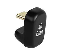 QIANRENON 40Gbps USB C U Forma ángulo Adaptador USB4.0 Type C Hombre a Mujer 180 Grado Conector PD100 W Carga Dato y Audio/vídeo Transferencia,para TeléfonoMacBook NS Switch Portátil Tablet