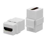 QIANRENON 4K HDMI Keystone Enchufe HD Display Conector 2.0 Hembra a Hembra Adaptador Panel Adaptador Acoplador 180° Ángulo Placa de Pared Módulo Multimedia para Paneles de Pared Blanco 2 Unidades