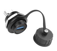 QIANRENON 5 Gbps USB 3.0 macho a hembra, conector resistente al agua USB tipo A Bulkhead Mount adaptador USB 3.0 convertidor hembra empotrable, tapa impermeable, para transferencia de datos USB/carga