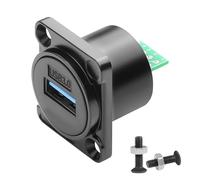 Qianrenon 5 Gbps USB3.0 panel montaje PCB soldadura adaptador USB3.0 hembra a 9 pines fijo montaje dip conector USB3.0 PCB tarjeta montaje enchufe 5 V 1 A, para bricolaje USB datos transferencia carga
