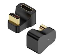 QIANRENON 8K HDMI U Forma Angulo Mostrar Adaptador HDMI 2.1 Macho a Hembra 180 Grados Angulo Ultra HD Conector Tomas 3D 8K@60Hz UHD2.1, para Laptop PC Monitor proyector HDTV, 2Pcs (Positivo)