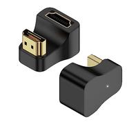 QIANRENON 8K HDMI U Forma Angulo Ultra HD Adaptador HDMI 2.1 Macho a Hembra 180 Grados Ángulo Mostrar Conector Tomas 8K@60Hz UHD2.1 3D, para HDTV Monitor Proyector Laptop PC, 2Pcs (Invertir)