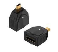 QIANRENON 8K Micro HDMI a Mini HDMI Adapter Convertidor UHD2.1 Micro HDMI macho a Mini HDMI hembra Conector chapado en oro, 3D 8K @ 60Hz/4K @ 120Hz, luz LED, para cámara digital, Tablet Monitores, 2