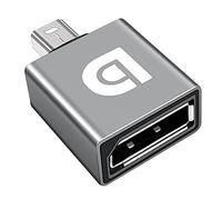 QIANRENON 8K Mini DP Adaptador Mini DisplayPort conector Mini DP macho a DP1.4 hembra HD Convertidor 32Gbps 8k@60hz 4k@120hz Aluminio Para Tableta HDTV