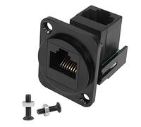 QIANRENON 90° Ángulo RJ45 Panel Montaje Adaptadore CAT5E / CAT5 RJ45 8P8C Hembra a Hembra Recto Ángulo Conector Módulo Receptáculo, Montaje en Panel XLR/Panel D, Ampliado RJ45 LAN Red Puerto