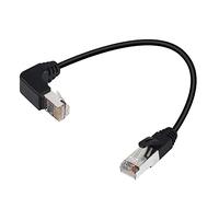 QIANRENON 90° ángulo RJ50 10P10C Ethernet Cable 10P10C Macho a Macho en ángulo Recto Comunicacion Cable,Cat5E,Escudo,Conexione de Micrófono para Datos y Radio Móvile,30cm/11,8in (Abajo doblando)