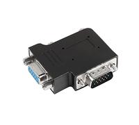 QIANRENON 90 Grado Ángulo VGA Macho a VGA Hembra Adaptador DB15 Macho a Hembra ángulo Recto Conector VGA Extensor de ángulo en Forma de L, para TV PC Monitor Proyector, Curva Izquierda