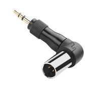 QIANRENON Adaptador de auriculares mini XLR a 3,5 mm de ángulo ajustable de 90 °, chapado en oro, 3 pines mini XLR macho a bloqueo TRS 1/8, conector de ángulo recto Mini-XLR Posición cambiable, para