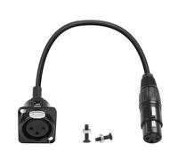 QIANRENON Adaptador de cable corto de montaje fijo XLR - Conector de micrófono de montaje en panel hembra de 3 pines - Extensor de mamparo de alimentación para consola de mezcla Soundbox, 35 cm