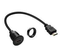 QIANRENON Adaptador de cable corto HDMI 1080P HDMI 1.4 macho a hembra para proyector, para coche, RV, barco, salpicadero de escritorio, 30 cm