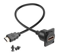 QIANRENON Adaptador de cable corto HDMI 2.0 para pantalla HD, 4 K a 60 Hz, HDMI 2.0 macho a hembra, cable de extensión, cable de extensión de conector HDTV, montaje XLR/D, 30 cm