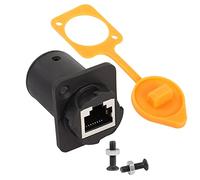 QIANRENON Adaptador de conector impermeable RJ45 para montaje en panel, hembra a hembra, extensor de acoplador para LAN Ethernet Cat5/5e/6 8P8C con tapa impermeable/antipolvo