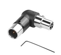 QIANRENON Adaptador de micrófono mini XLR de ángulo ajustable de 90 °, chapado en oro, 3 pines mini-XLR macho a mini XLR hembra en ángulo recto, extensor de conexión para micrófono inalámbrico en