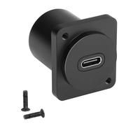 QIANRENON Adaptador de montaje en panel USB-C a USB-C de 10 Gbps tipo C 3.1 hembra a hembra, enchufe de conector recto, carga de 100 W, carcasa de aleación de Al integral