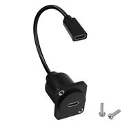 QIANRENON Adaptador de Montaje USB C 10 Gbps, 100 W, Tipo C Hembra a Hembra, Cable Corto para Panel D/XLR, Transferencia de Datos, Carga 20 V/5 A, 20 cm