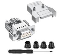 QIANRENON Adaptador de serie compacto DB9 sin soldadura, carcasa de metal, conector hembra DB9, conector de ruptura, chapado en oro, D-SUB de 9 pines, perno frontal, tubo trasero, para reparación