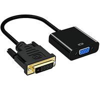 QIANRENON Adaptador DVI-D a VGA Dual Link 24+1 macho a hembra, cable de extensión de vídeo 1080p para conexión de sistemas DVI-D a monitor, negro, 25 cm