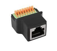 QIANRENON Adaptador RJ45 8P8C Hembra a 8 Pin Terminal Red Conector RJ45 Terminal de muelles Engarce Extensor, para CAT5/6/7 Audio Analog GPIO