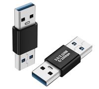 QIANRENON Adaptador USB 3.0 macho a macho de 180 grados en ángulo de 5 Gbps, USB 3.0, USB 3.1 Gen1, carga de datos, conector inverso, conector de 5 V/3 A, carcasa Al para ampliación USB, portátil,